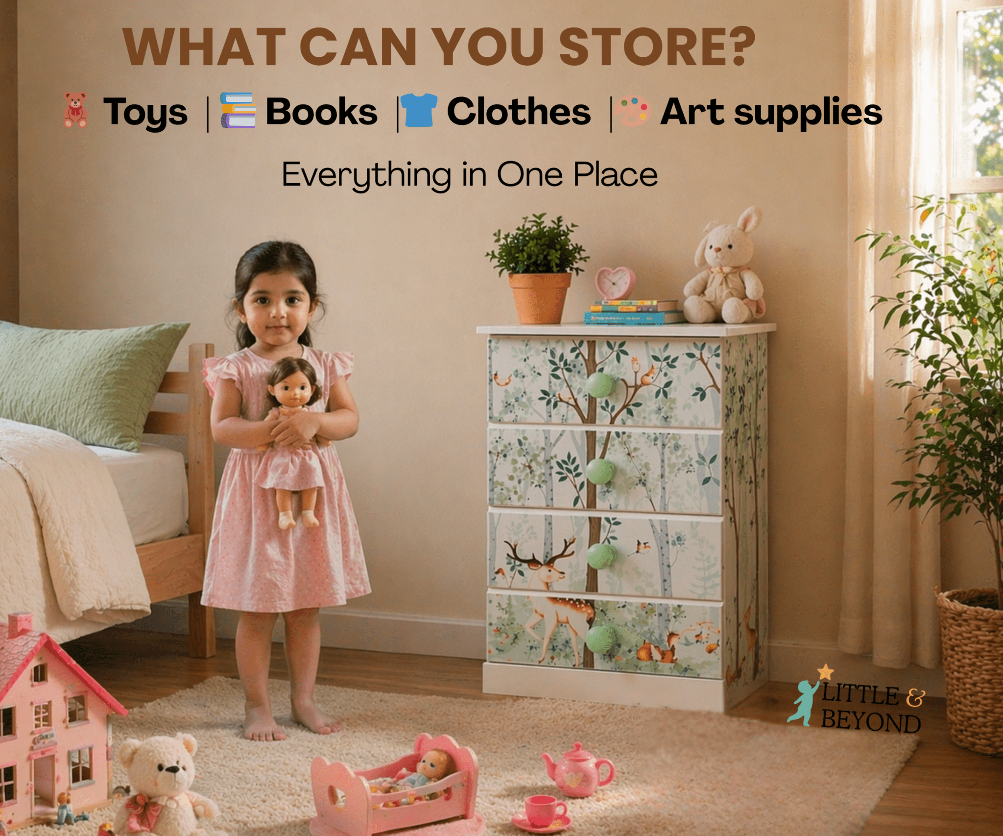 Premium Kids Room Organizer – Cute Themed Storage for Toys, Books, Clothes, & Essentials - Little and Beyond